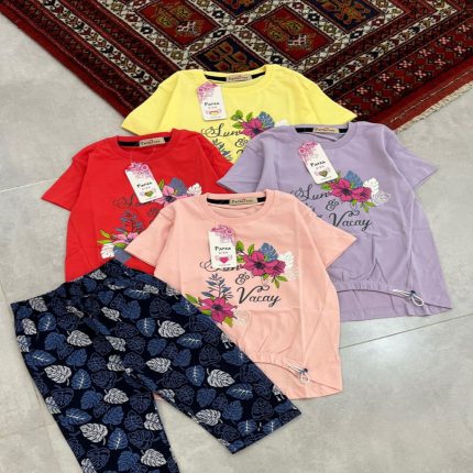 تیشرت شلوار دخترانه کد 453