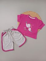کراپ بالک دار با شلوارک نوار دوزی MOM کد 512